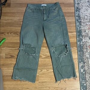Vervet Distressed Green Women's Jeans